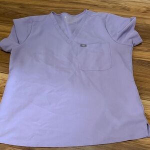 Figs Lavender V-Neck Scrub Top
